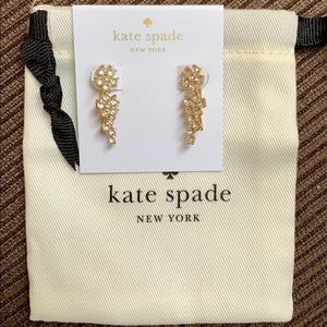 Kate spade flower ear pins clear/gold